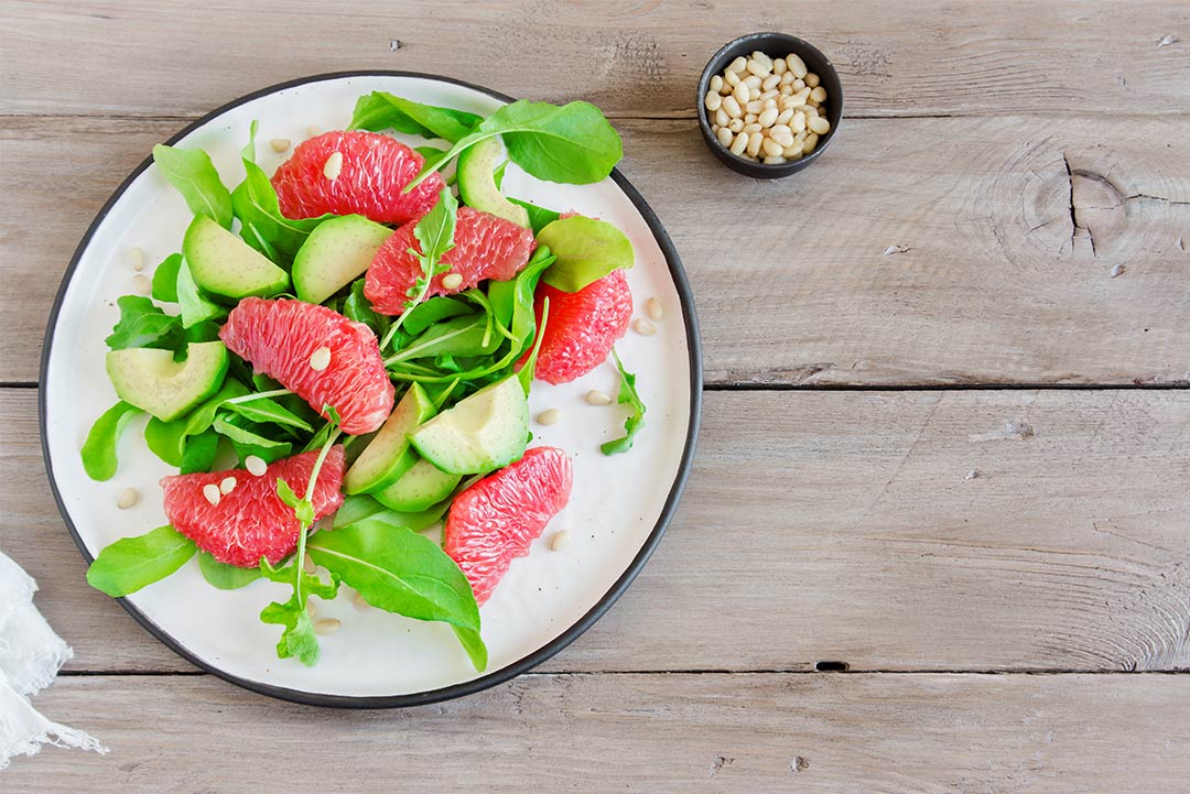 Pamplemousse, Avocat et Huile d’olive extra vierge